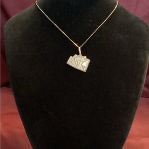 10k Gold Poker Hand Pendant
